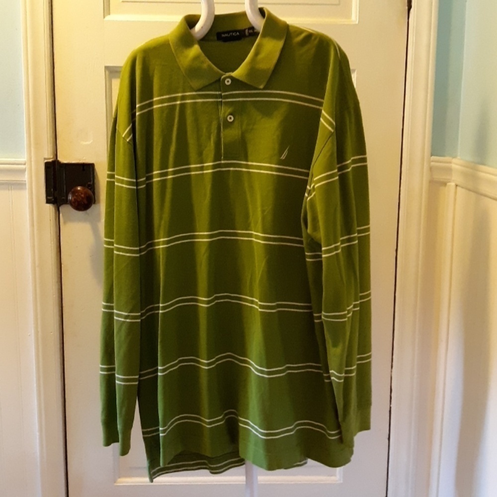 Nautica xxl green long sleeve polo